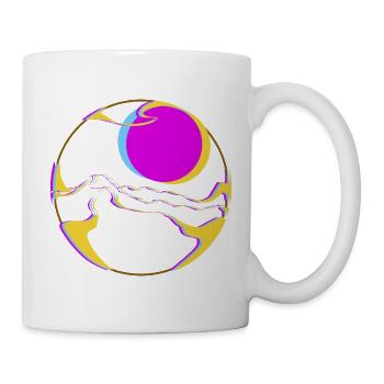 Neonberge mit Sonne - Tasse - Weiß - Rechts