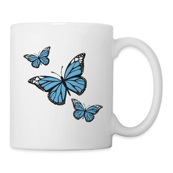 Blue butterflies - Mug - white - Right