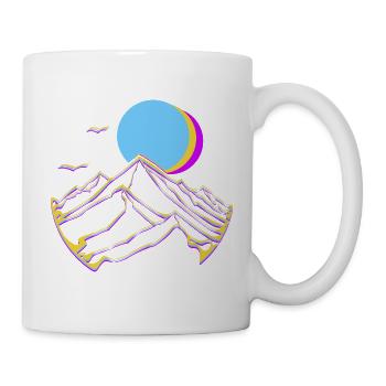 Neonberge Mondsonne Geometrisch Gipfel - Tasse - Weiß - Rechts