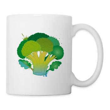 Brokkoli Cartoon Gemüse Design  - Tasse - Weiß - Rechts