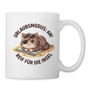 Kater Urlaubsmodus Insel Spruch - Tasse - Weiß - Rechts