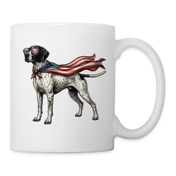 Pointer anglais patriotique - Pointer Papa Oiseau Chien - Mug blanc - blanc - Droite