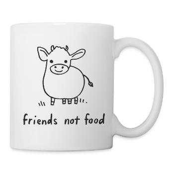 Friends Not Food Cow Vegan Minimalist - Mug - white - Right