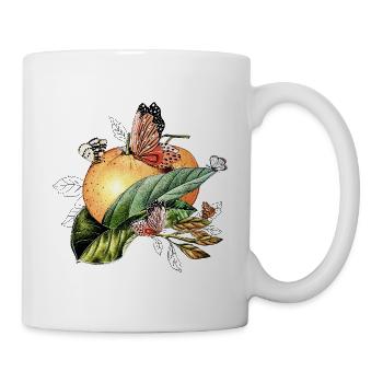 Butterflies on an orange - Mug - white - Right