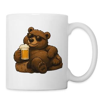 Beer bear with sunglasses - Mug - white - Right