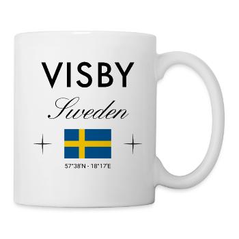 Visby, Suède, Coordonnées Souvenir de voyage - Mug blanc - blanc - Droite