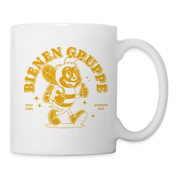 Gruppentier Bienen Gruppe Retro Style - Einfarbig - Tasse - Weiß - Rechts