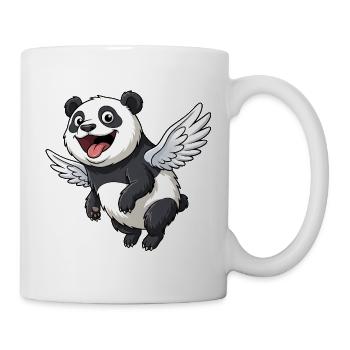 Cute Panda Angel with Wings Cartoon - Mug - white - Right