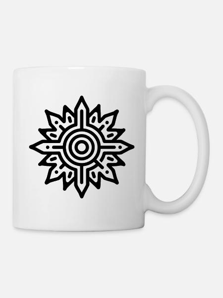 Aztekische Sonne - Tasse - Weiß