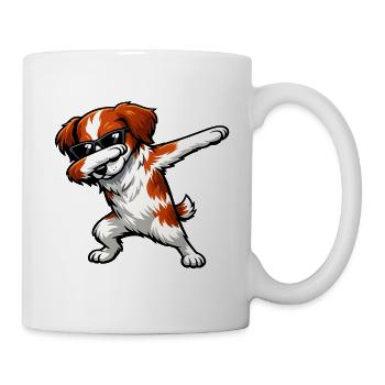 Dabbing Breton Spaniel - Mug - white - Right