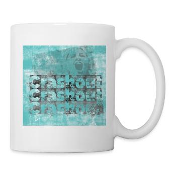 Noisy typo graphics in cyan look - Mug - white - Right