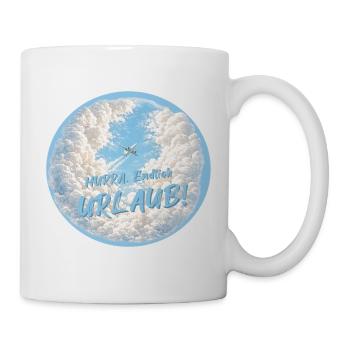 Hurra endlich Urlaub Urlaubszeit Urlaubstimmung - Tasse - Weiß - Rechts