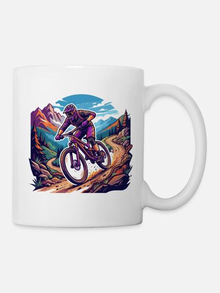 Lebendiger Berg-MTB-Trail - Tasse - Weiß