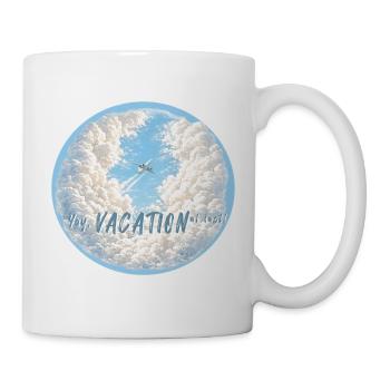 finally vacation airplane finally free clouds - Mug - white - Right