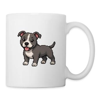Pitbull mignon – Chien rétro en pixel art - Mug blanc - blanc - Droite