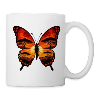 Sunset butterfly in the savannah light - Mug - white - Right