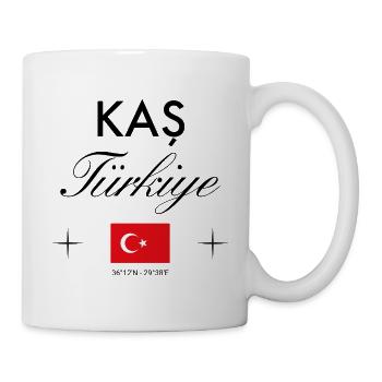 Kas Türkei Koordinaten Reise Souvenir - Tasse - Weiß - Rechts