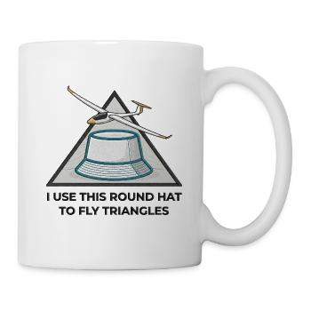 Round Hat Flies Triangles V3 - Mug - white - Right