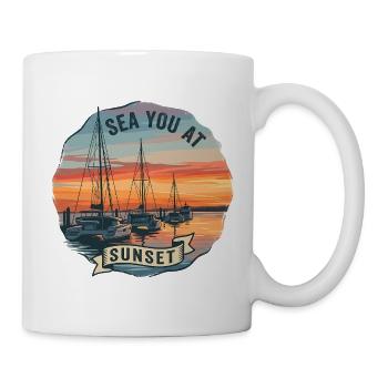 Sails at sunset - Mug - white - Right