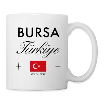 Bursa Turkei Koordinaten Reise Souvenir - Tasse - Weiß - Rechts