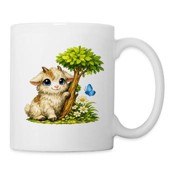 Cuddly goat with butterfly - Mug - white - Right