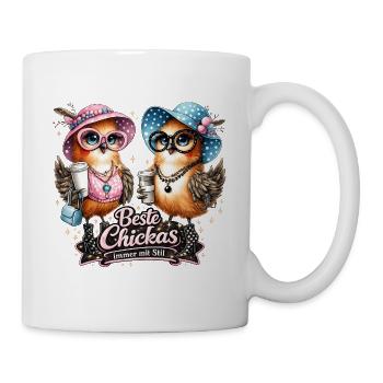 Beste Chickas – Immer mit Stil - Tasse - Weiß - Rechts