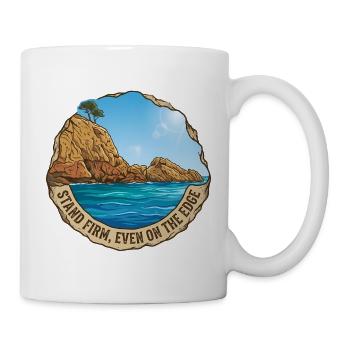 Illustration of landscape with cliff and sea - Mug - white - Right
