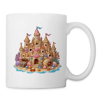 Coquillages de château de sable côtiers - Mug blanc - blanc - Droite