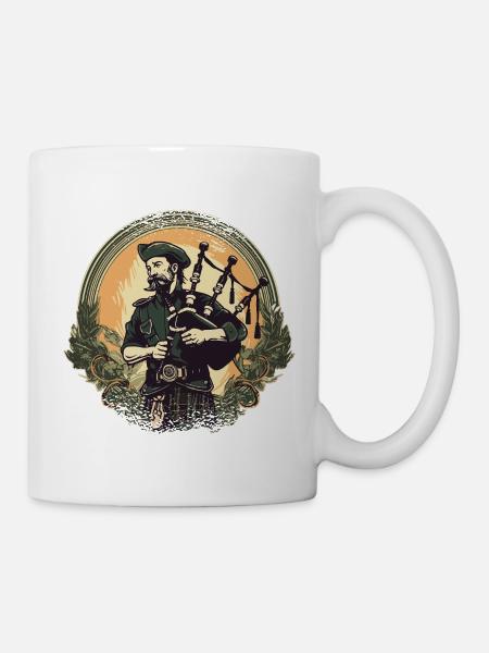Dudelsackspieler schottischer Bagpipe-Sound - Tasse - Weiß