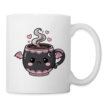 Kawaii Grusel-Tasse mit Flügeln - Tasse - Weiß - Rechts