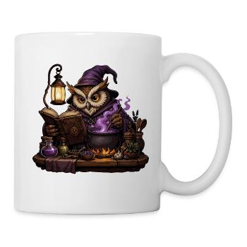 Eulenalchemist im Schattenzauber - Tasse - Weiß - Rechts