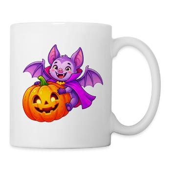 Fledermaus- und Kürbis-Halloween-Zauber - Tasse - Weiß - Rechts