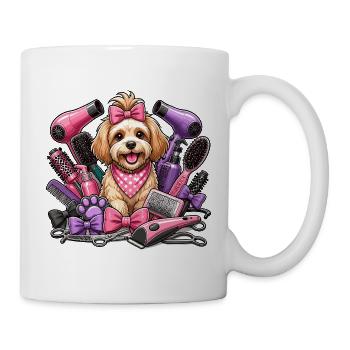 Frisierhund Glam Pink und Lila Styling - Tasse - Weiß - Rechts