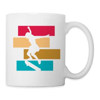 Skateboard Skater Retro Vintage Skaten Geschenk - Tasse - Weiß - Rechts