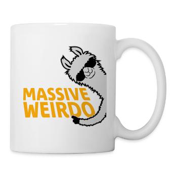 Massive weirdo Komischer Weirdo Lustig Spruch Lama - Tasse - Weiß - Rechts