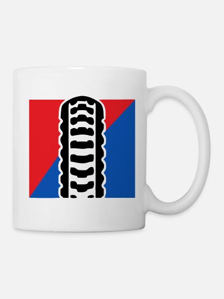 Fahrrad Reifenprofil Logo - Tasse - Weiß