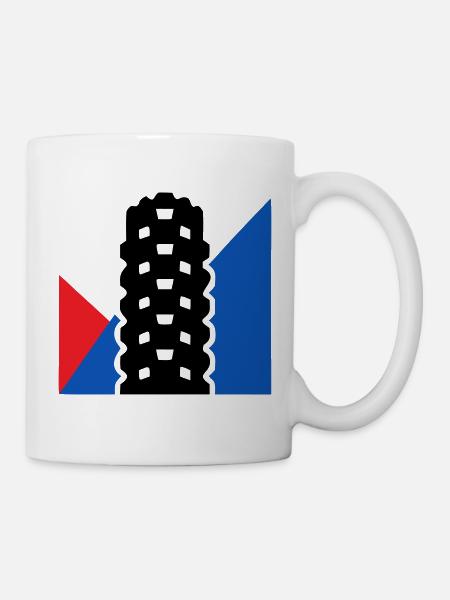 MTB Reifenprofil Abzeichen - Tasse - Weiß