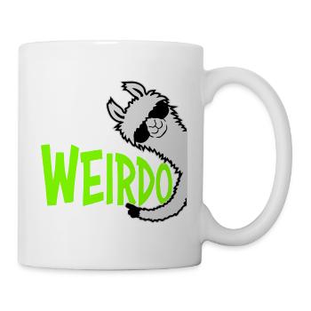 Weirdo Komischer Lustiger Spruch Lama Sonnenbrille - Tasse - Weiß - Rechts