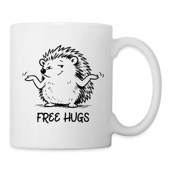 Igel - Free Hugs - Tasse - Weiß - Rechts