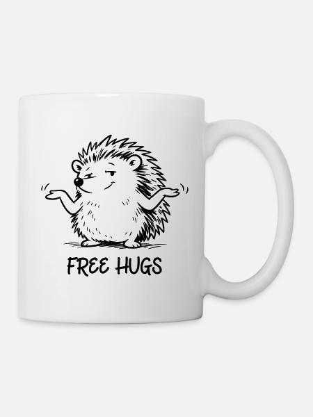 Igel - Free Hugs - Tasse - Weiß