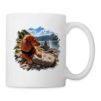 Dackel See Naturidyll - Tasse - Weiß - Rechts