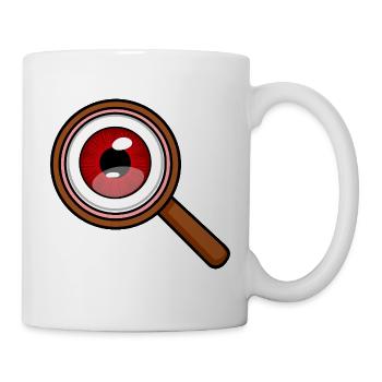 Rotauge-Lupe - Tasse - Weiß - Rechts