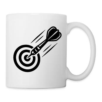 Fliegender Dartpfeil Icon - Tasse - Weiß - Rechts