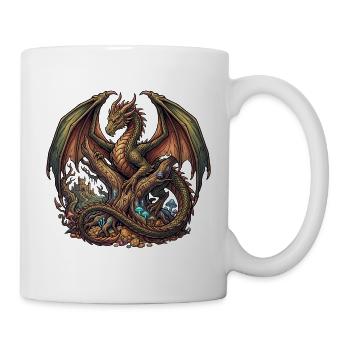 Feuerdrache im Schatzwald - Tasse - Weiß - Rechts