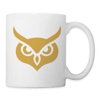 Goldene Minimalistische Weisheitseule - Tasse - Weiß - Rechts