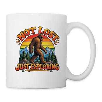 Bigfoot Not Lost Just Exploring Retro Wandering - Tasse - Weiß - Rechts