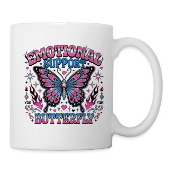 Emotionale Unterstützung Butterfly Y2K - Tasse - Weiß - Rechts