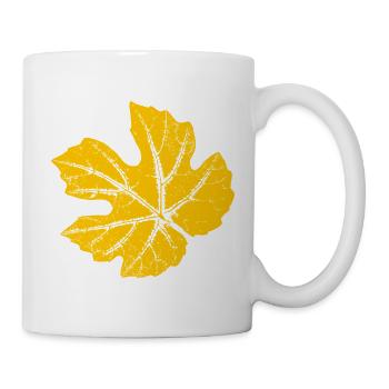 Weinblatt / Blatt Weinrebe - Botanisch - Tasse - Weiß - Rechts