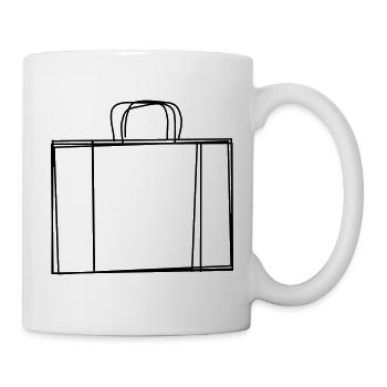 Koffer handgezeichnet - Tasse - Weiß - Rechts