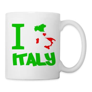 Italien Herzflagge Kunstmotiv - Tasse - Weiß - Rechts